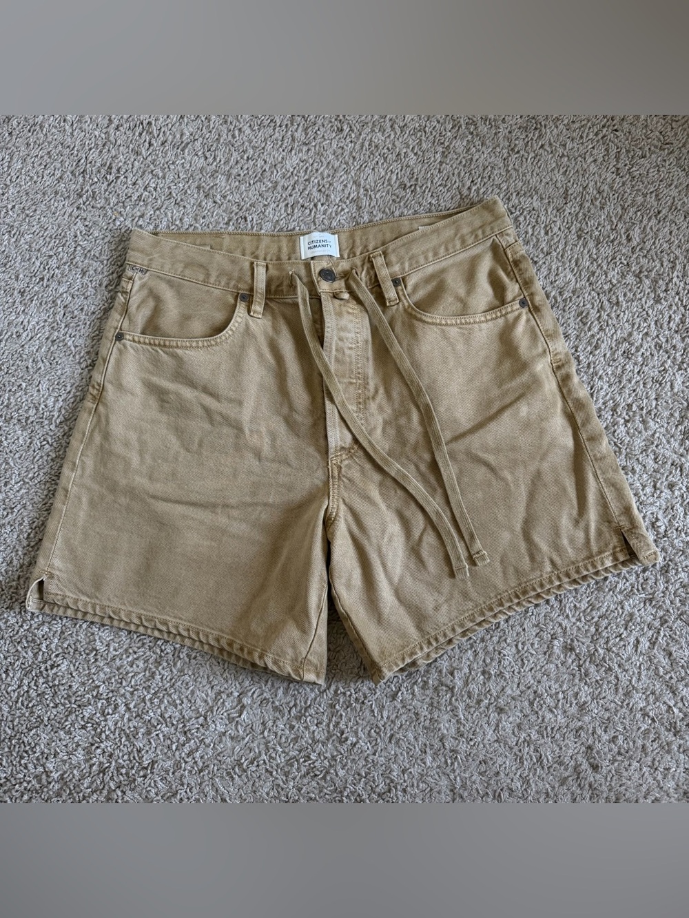Citizens Of Humanity Tan Utility Jean Shorts